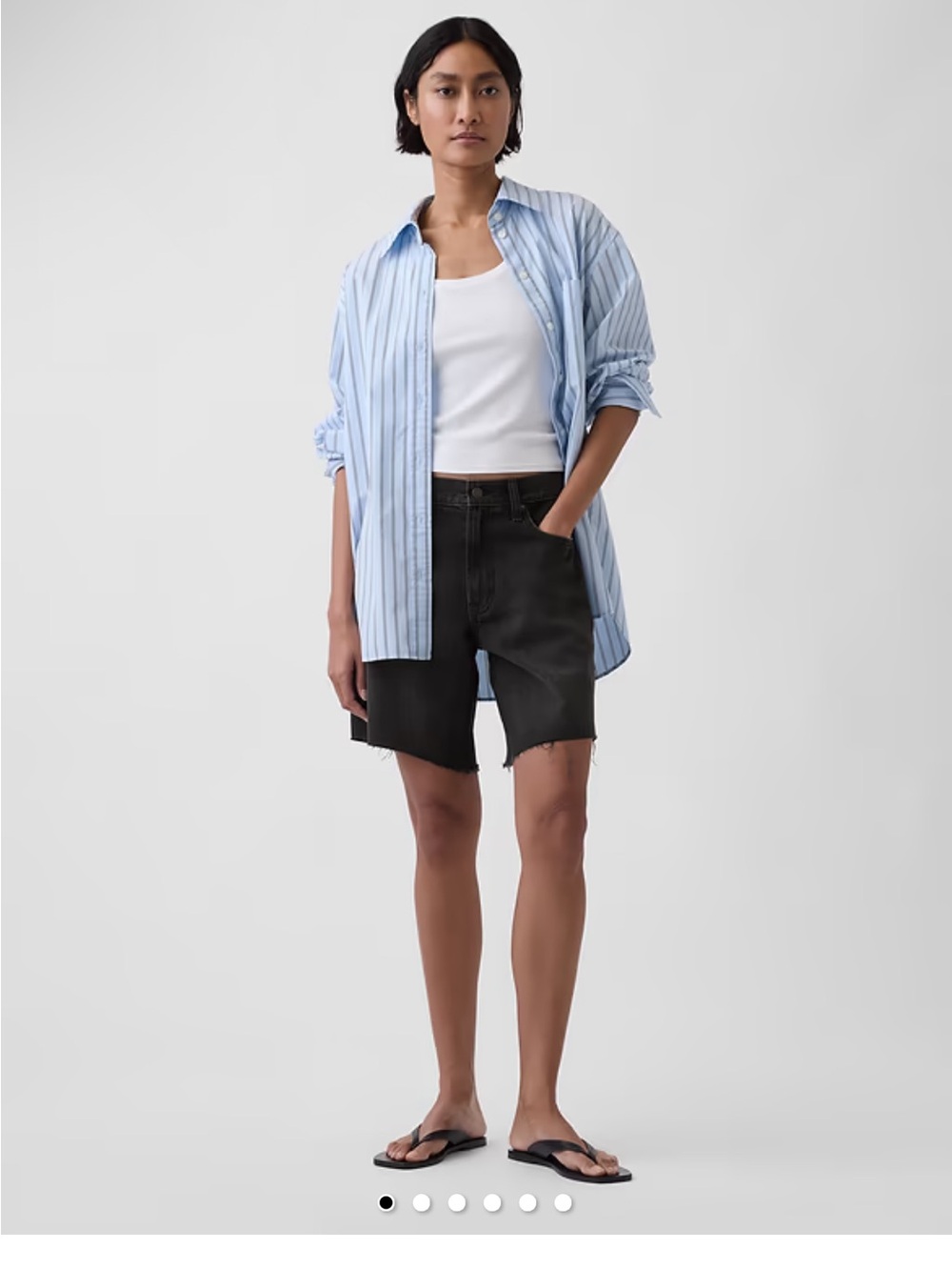 Gap 8”  baggy Black Denim Bermuda Shorts